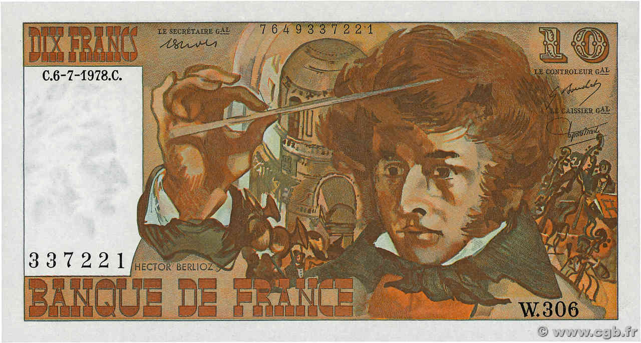 10 Francs BERLIOZ FRANCIA  1978 F.63.25W306 q.FDC