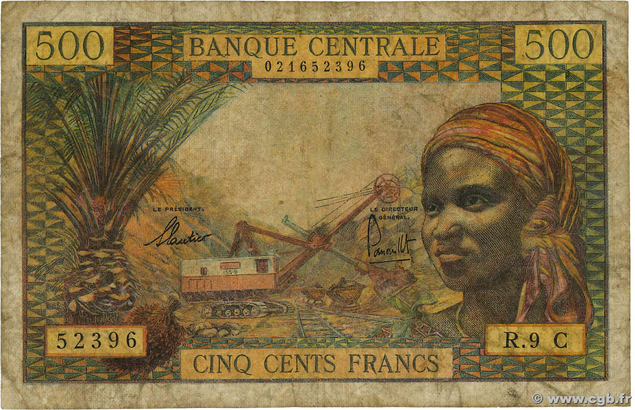 500 Francs type 1963C CONGO  1966 A.208b B+