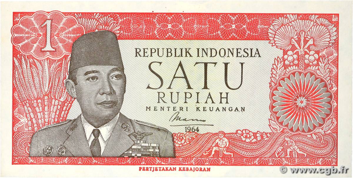1 Rupiah INDONESIEN  1964 P.080a fST