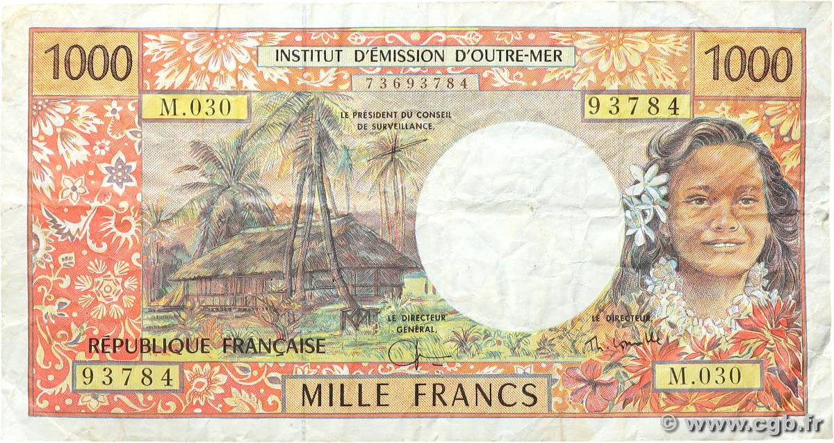 1000 Francs FRENCH PACIFIC TERRITORIES  2002 P.02h MB