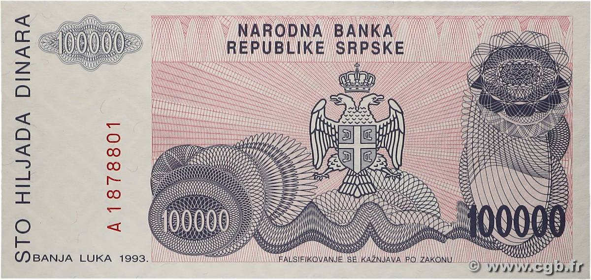 100000 Dinara CROATIA  1993 P.R22a UNC