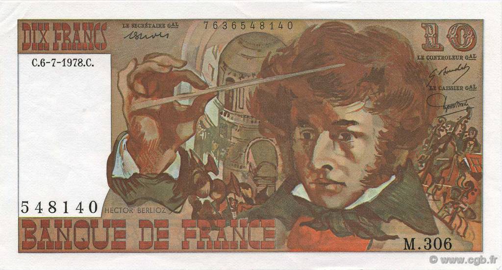 10 Francs BERLIOZ FRANCE  1978 F.63.25 pr.NEUF