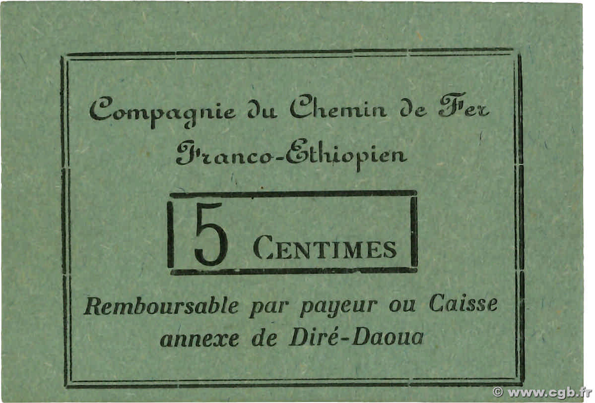 5 Centimes DJIBOUTI Dire Daoua 1919 P.- NEUF