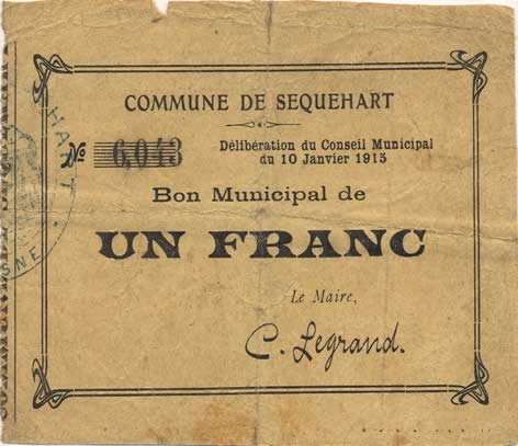 1 Franc FRANCE regionalism and various  1915 JP.02-2140 F