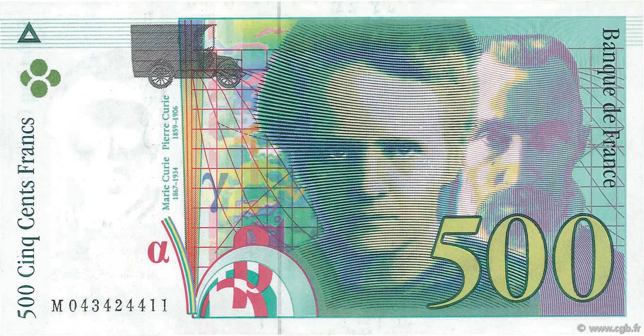 500 Francs PIERRE ET MARIE CURIE Sans STRAP Fauté FRANCIA  2000 F.76f4.04 SC+