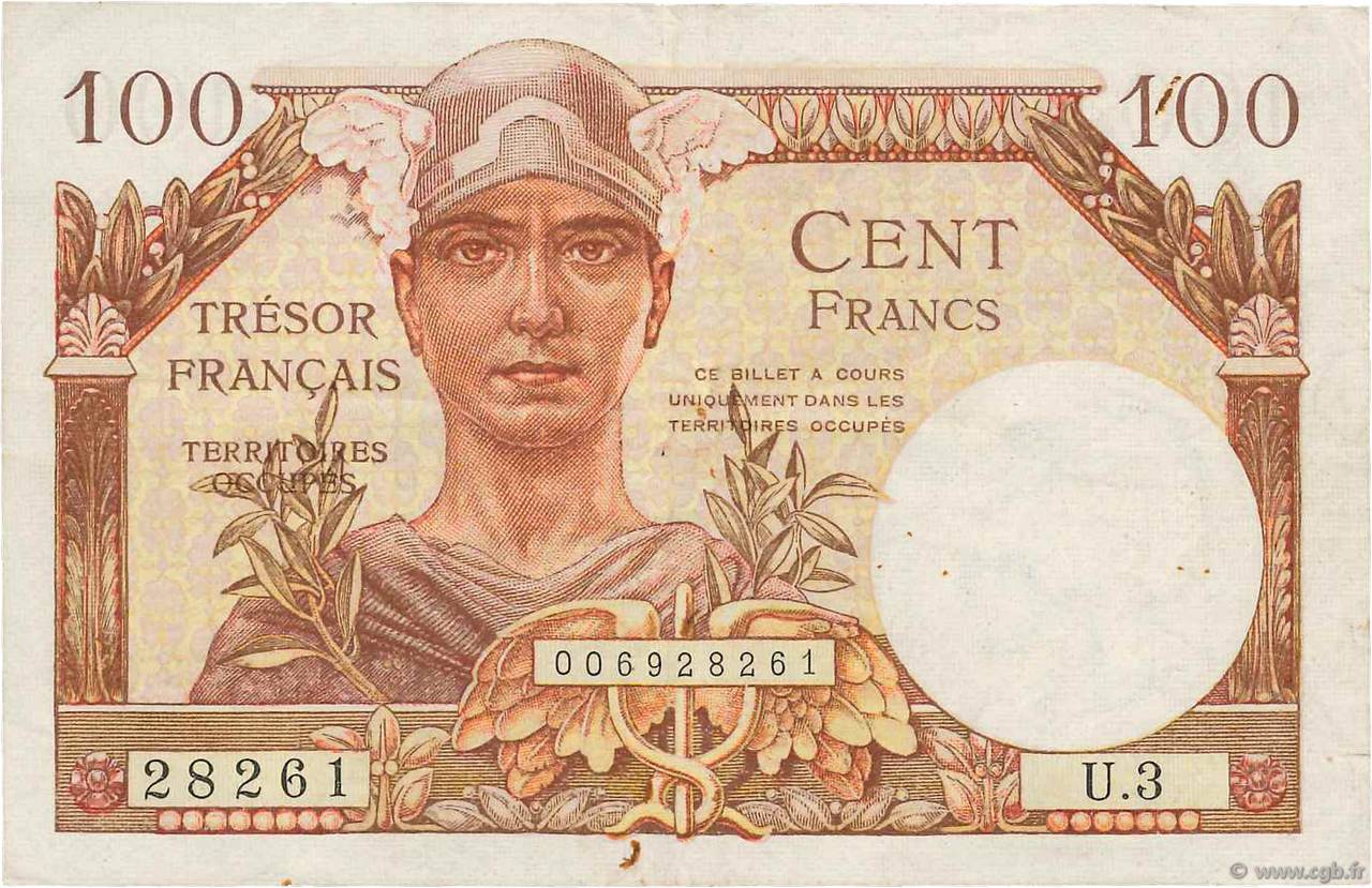 100 Francs TRÉSOR FRANÇAIS FRANCE  1947 VF.32.03 TTB