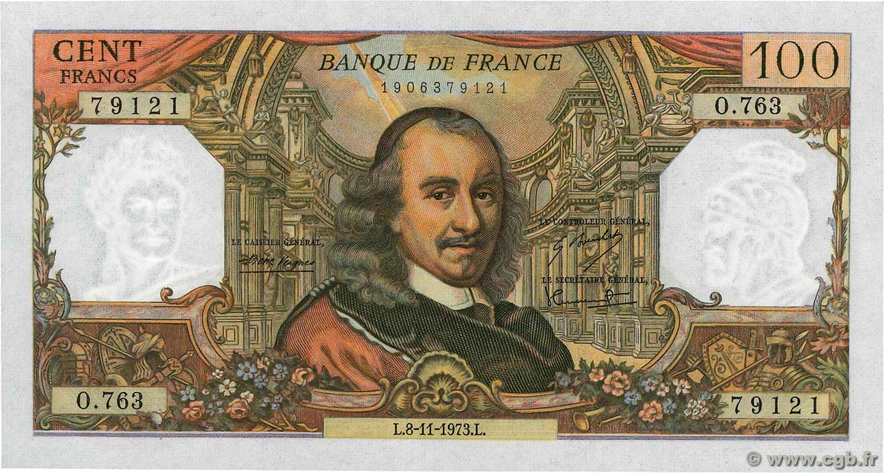 100 Francs CORNEILLE FRANCE  1973 F.65.44 NEUF