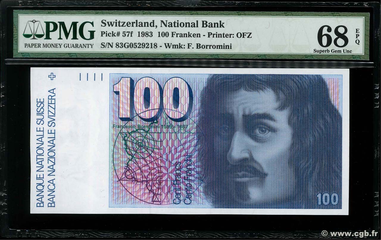 100 Francs SWITZERLAND  1983 P.57f UNC