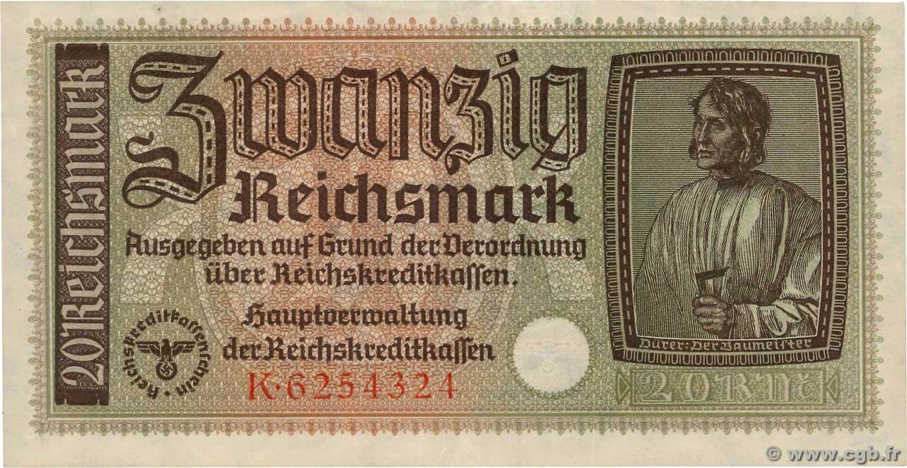 20 Reichsmark ALLEMAGNE  1940 P.R139 TTB