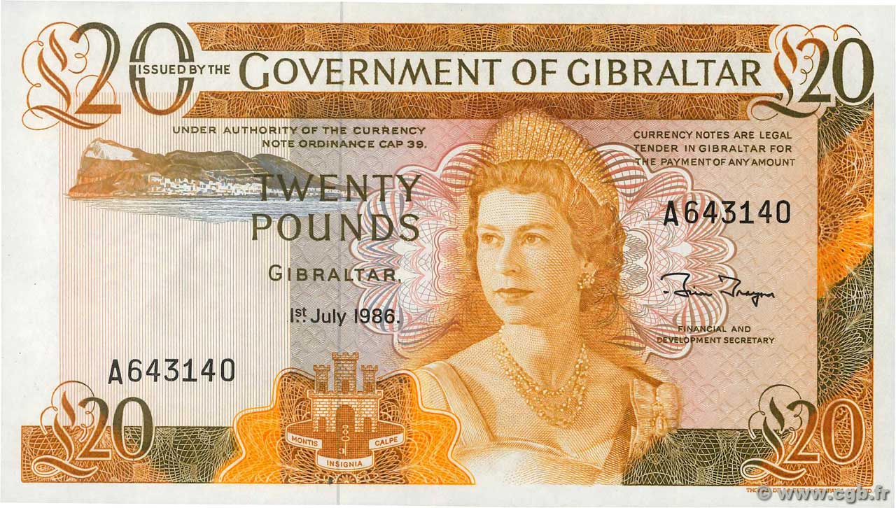 20 Pounds GIBRALTAR  1986 P.23c UNC-
