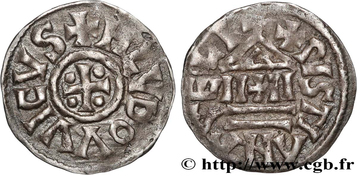 LOUIS THE PIOUS Obole à la légende chrétienne AU