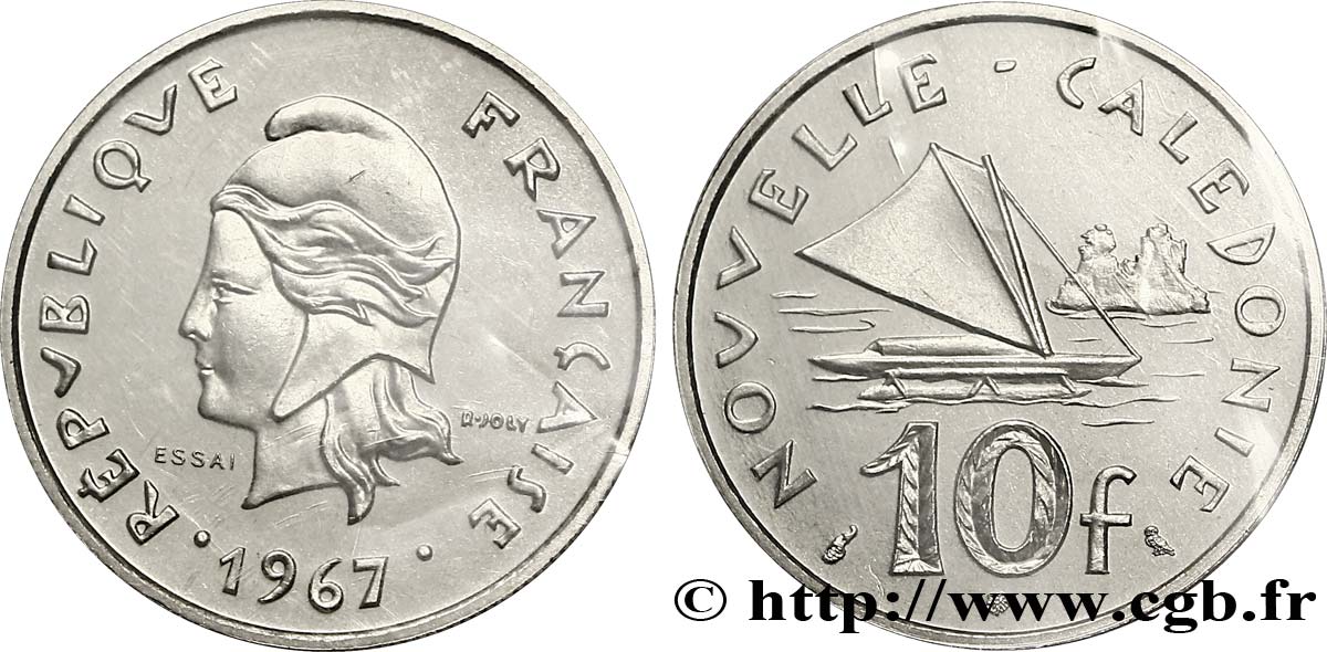 NUOVA CALEDONIA Essai de 10 Francs 1967 Paris FDC 