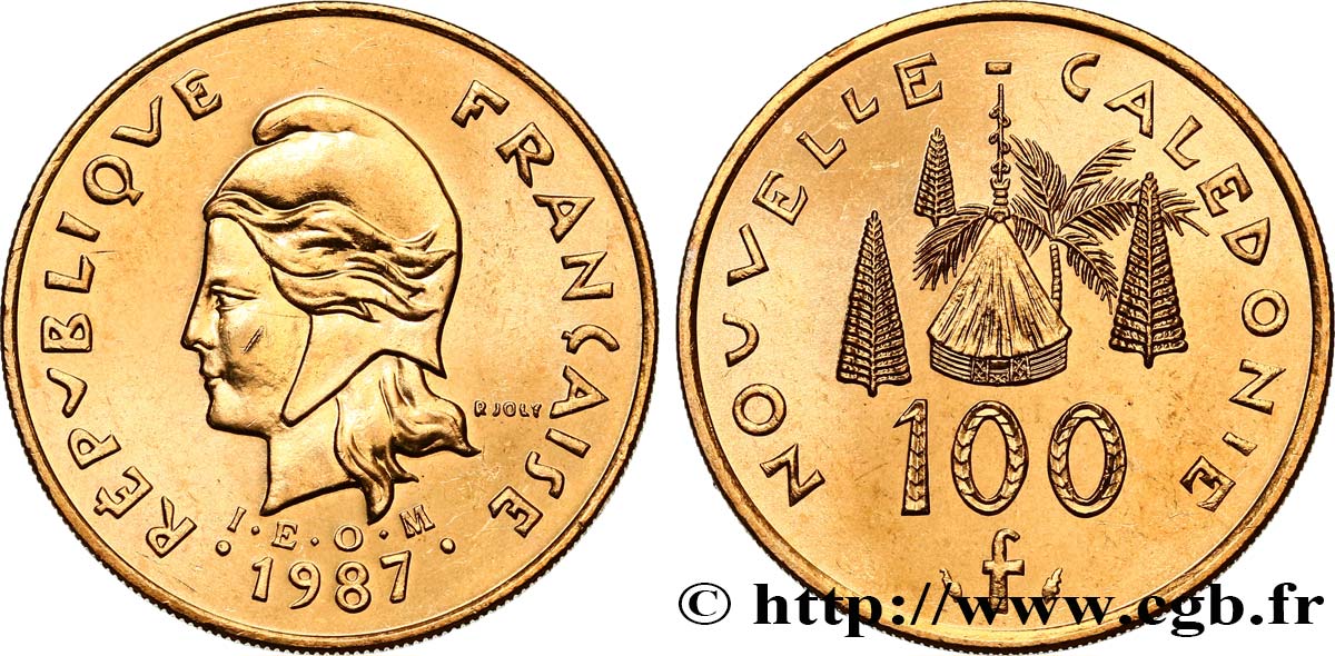 NEW CALEDONIA 100 Francs IEOM 1987 Paris MS 