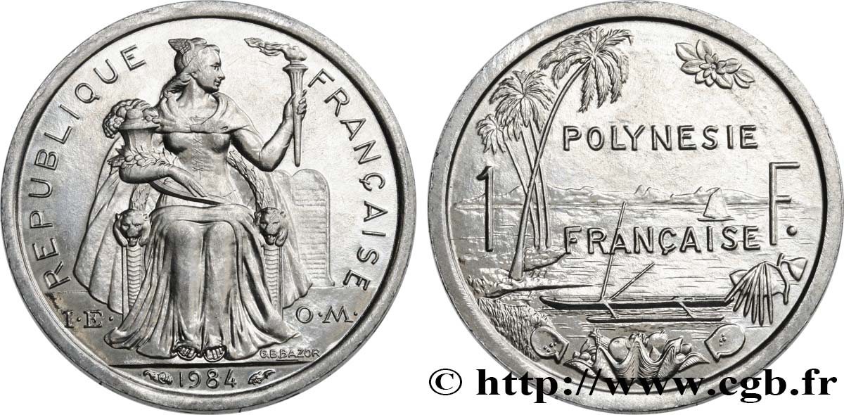 FRENCH POLYNESIA 1 Franc I.E.O.M. 1984 Paris MS 