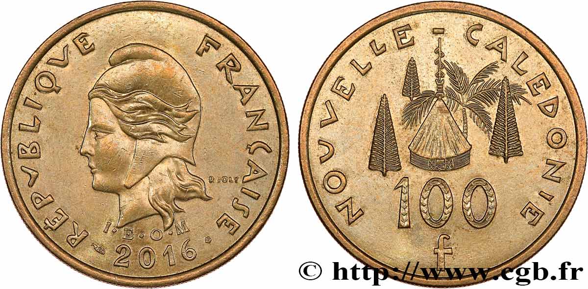 NEUKALEDONIEN 100 Francs I.E.O.M. 2016 Paris VZ 