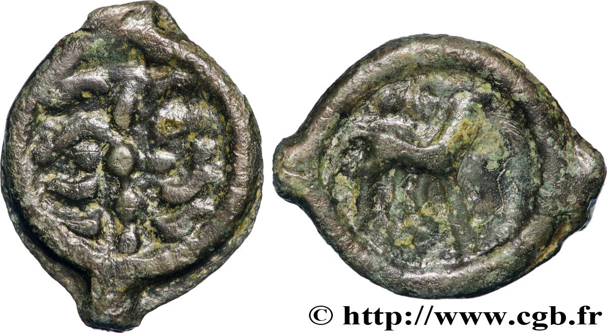 NERVII (Current Belgium) Potin dit “au rameau”, cheval à droite XF