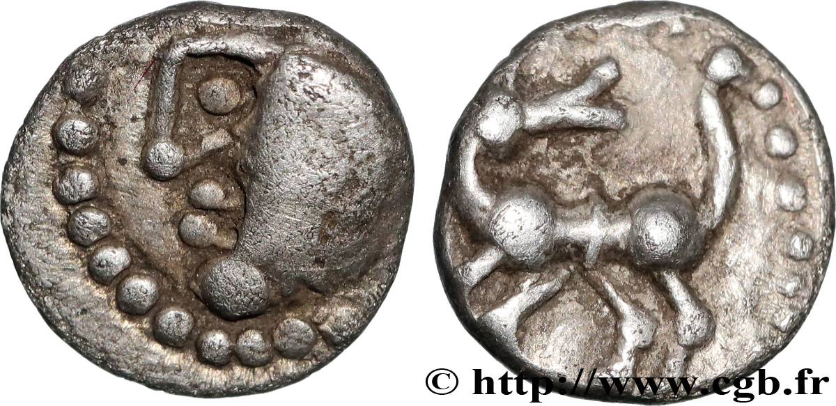 GALLIEN - NEDENES (oppidum des Montlaures) Obole au cheval retourné fVZ