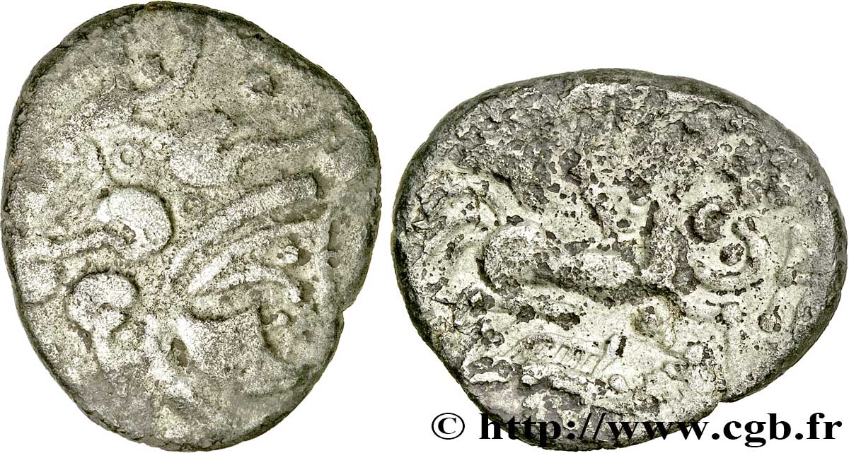 GALLIEN - ARMORICA - BAÏOCASSES (Region die Bayeux) Statère d’argent au sanglier, “style géométrique” SS