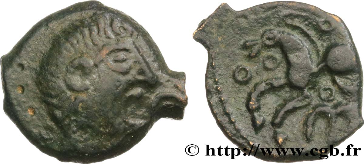 GALLIA BELGICA PAGUS CATUSLUGI - Sanctuary of BOIS L ABBÉ (Seine-Maritime) Bronze VIIRICIVS, classe III XF