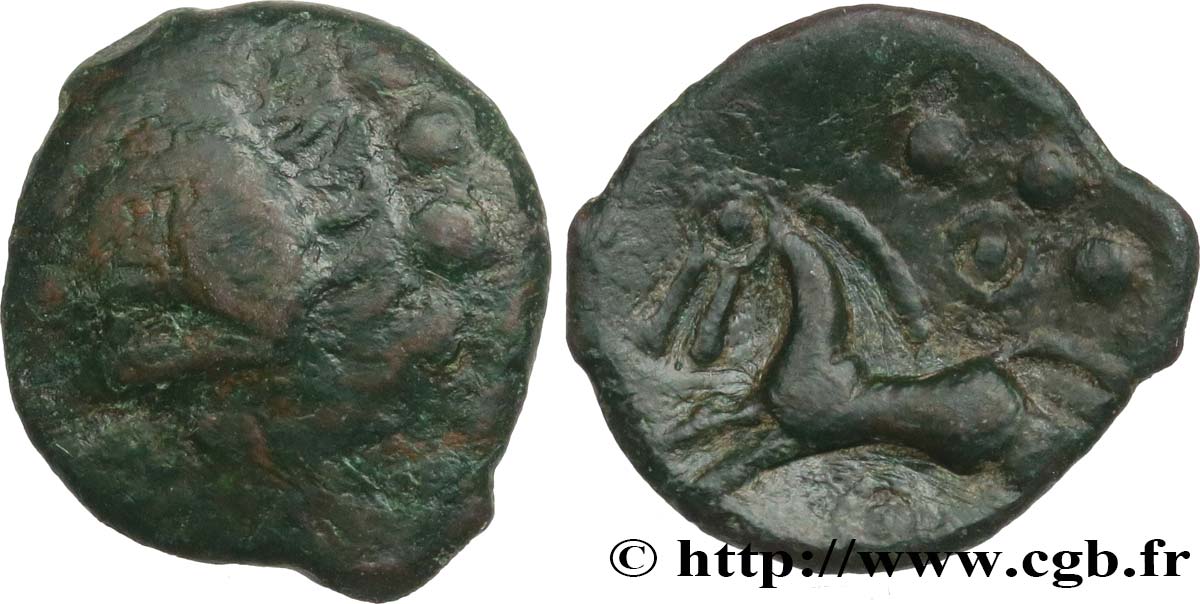 GALLIA BELGICA - REMI (Area of Reims) Bronze au cheval et aux annelets VF