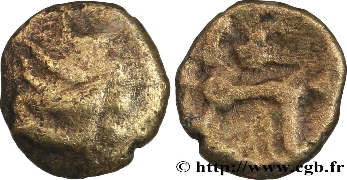 GALLIA BELGICA - REMI (Area of Reims) Quart de statère “aux segments de cercles”, cheval à gauche VF