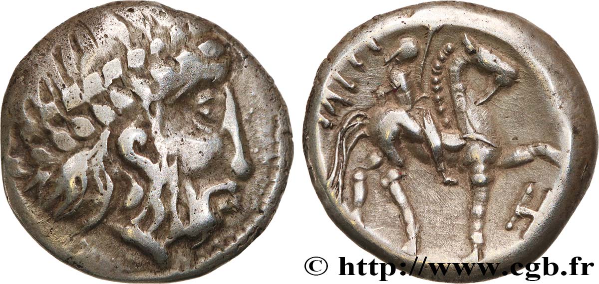 CELTICOS DEL DANUBIO Tétradrachme au cavalier, imitation de Philippe II MBC/MBC+