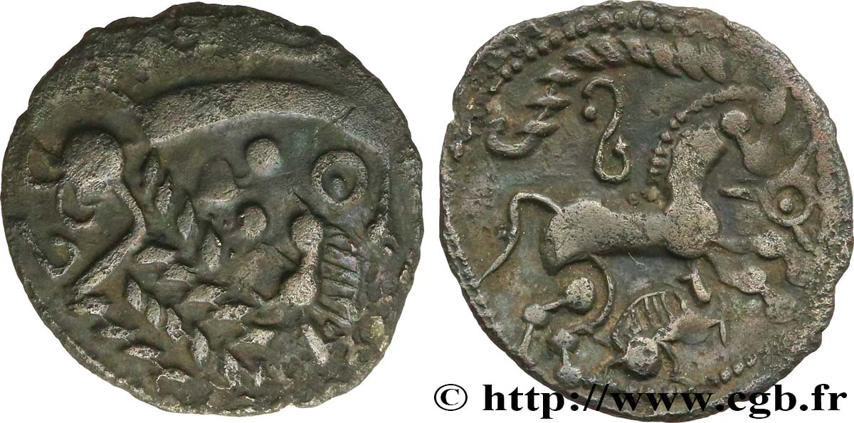 GALLIA - AULERCI EBUROVICES (Area of Évreux) Denier d argent scyphate dit au sanglier - stylisé XF
