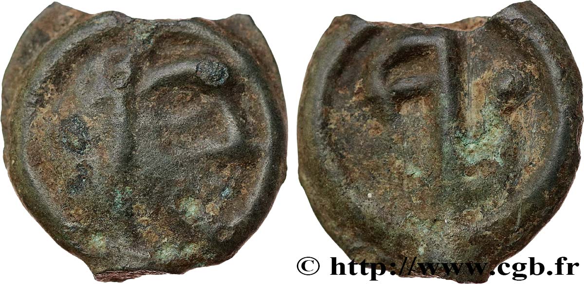 GALLIA - BITURIGES CUBI (Area of Bourges) Potin, type RN. 1837, pl. VII, n° 11-12 VF/VF