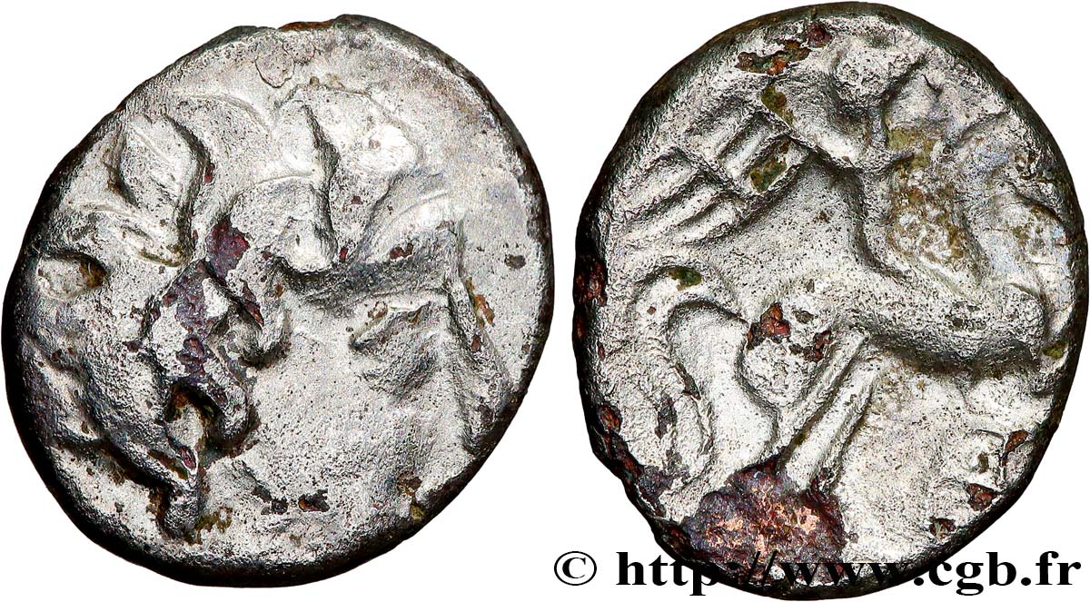 PICTONES (Area of Poitiers) Drachme au cavalier ailé VF/XF