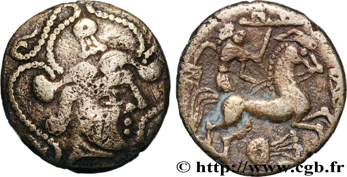 GALLIA - BAÏOCASSES (Area of Bayeux) Quart de statère d’électrum à la lyre XF