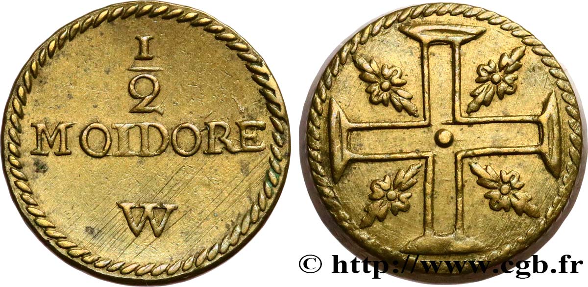 PORTUGAL ET BRÉSIL - POIDS MONÉTAIRE Poids monétaire pour le demi-moidore dite “meia-moeda” ou pièce de 2000 réis (or) AU