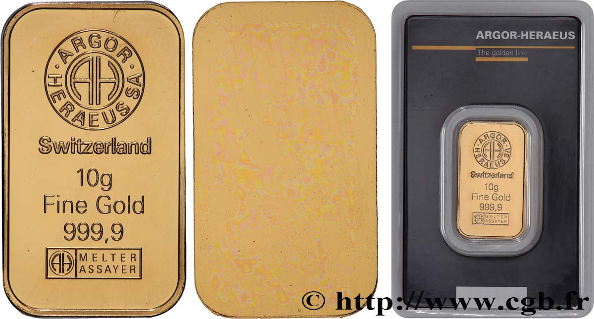 GOLD, PALLADIUM & PLATINUM INVESTMENT Lingotin de 10 grammes - OR 999,9 MS