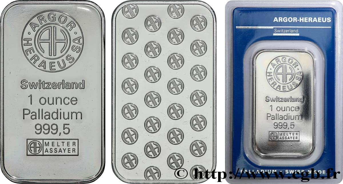 OR, PALLADIUM ET PLATINE INVESTISSEMENT Lingotin de 1 once - PALLADIUM 999,5 FDC