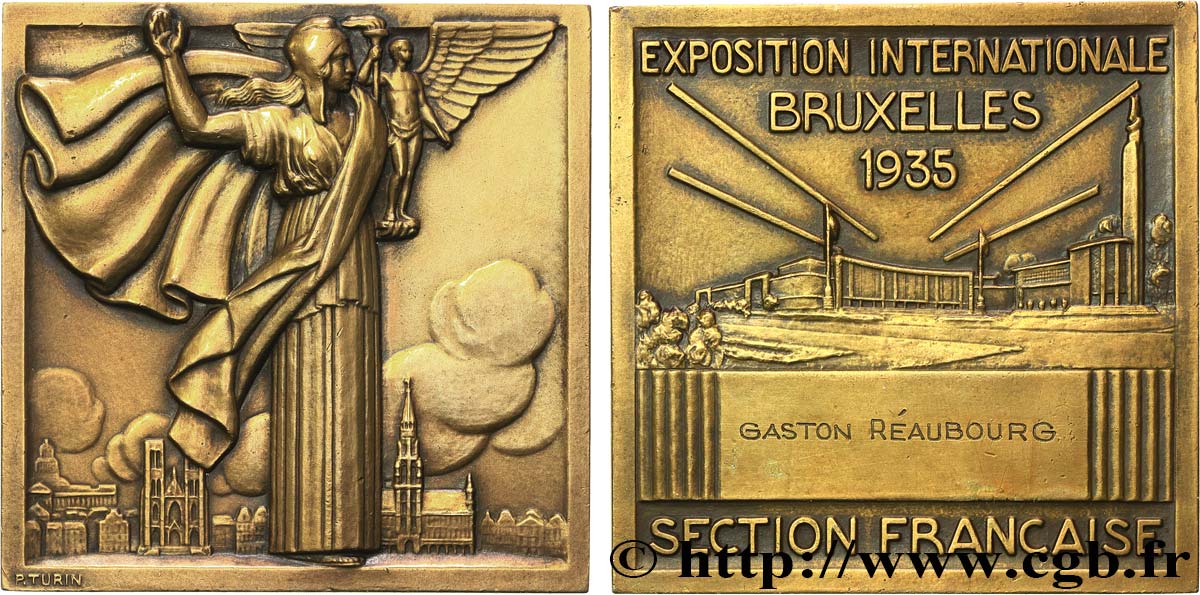 BELGIQUE - ROYAUME DE BELGIQUE - RÈGNE DE LÉOPOLD III Plaque, Exposition Internationale, Section Française q.SPL