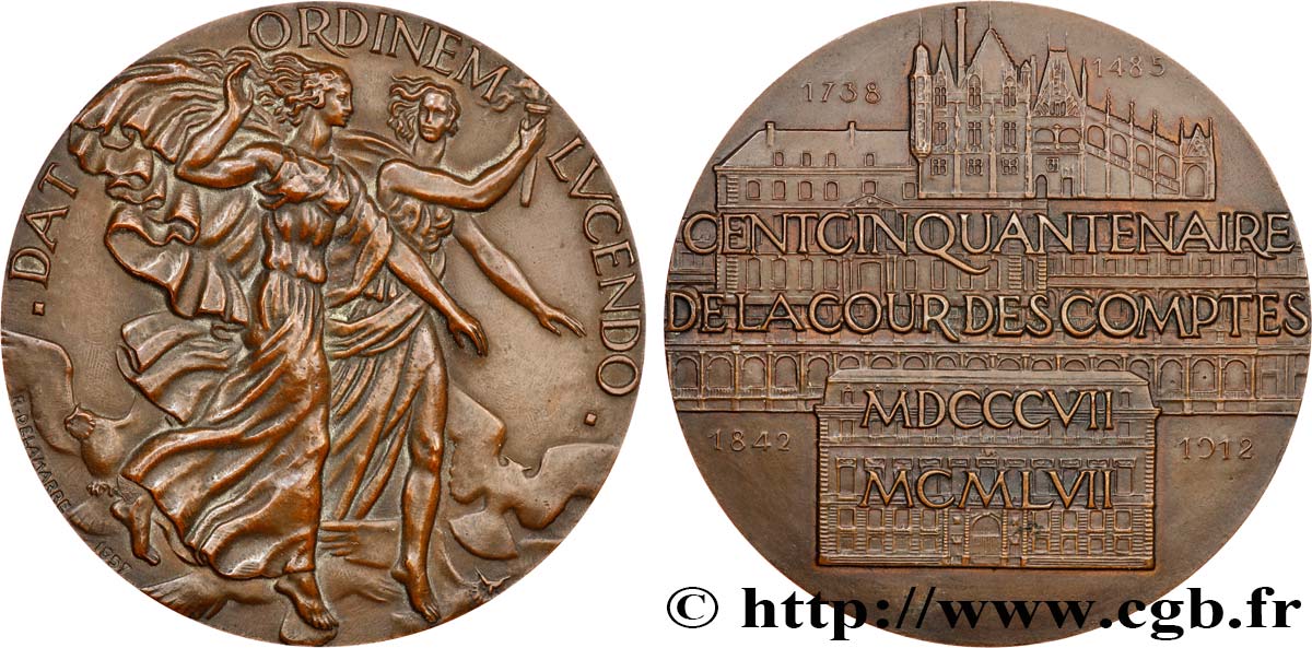 FUNFTE FRANZOSISCHE REPUBLIK Médaille, Cent-cinquantenaire de la cour des comptes VZ