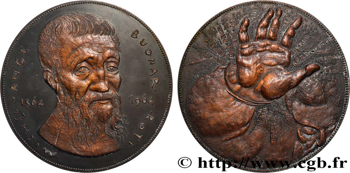 ARTISTES : GRAVEURS, PEINTRES, SCULPTEURS Médaille, Michel-Ange Buonarroti AU