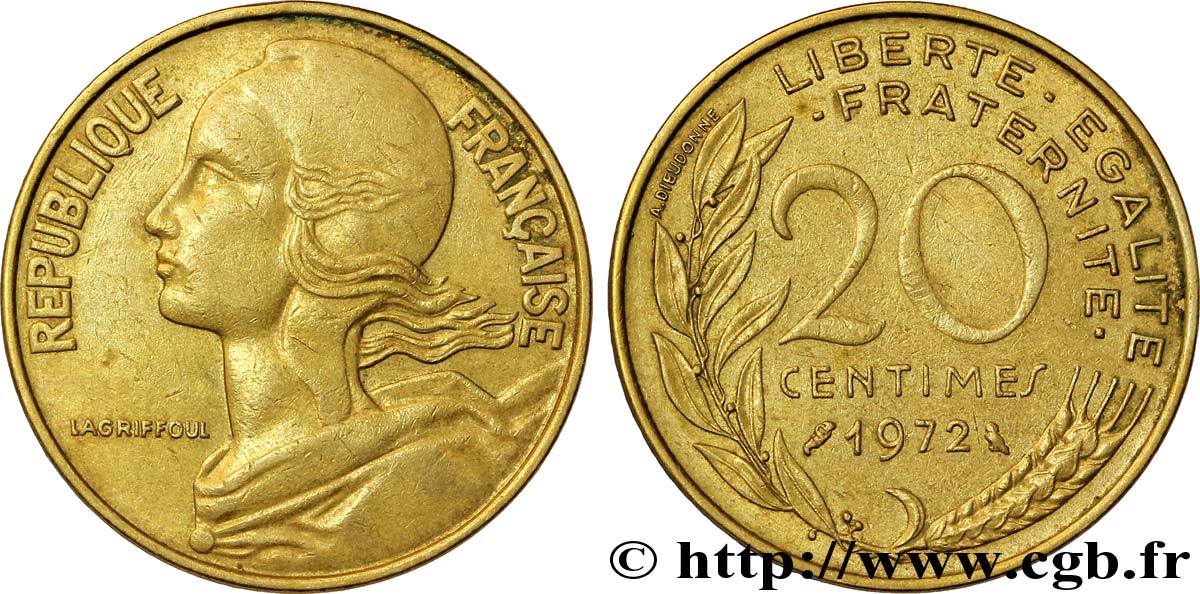 20 centimes Marianne 1972 Paris F.156/12 XF48 
