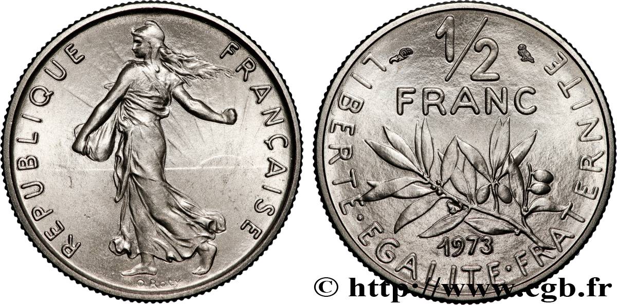 1/2 franc Semeuse 1973 Pessac F.198/12 SUP+ 