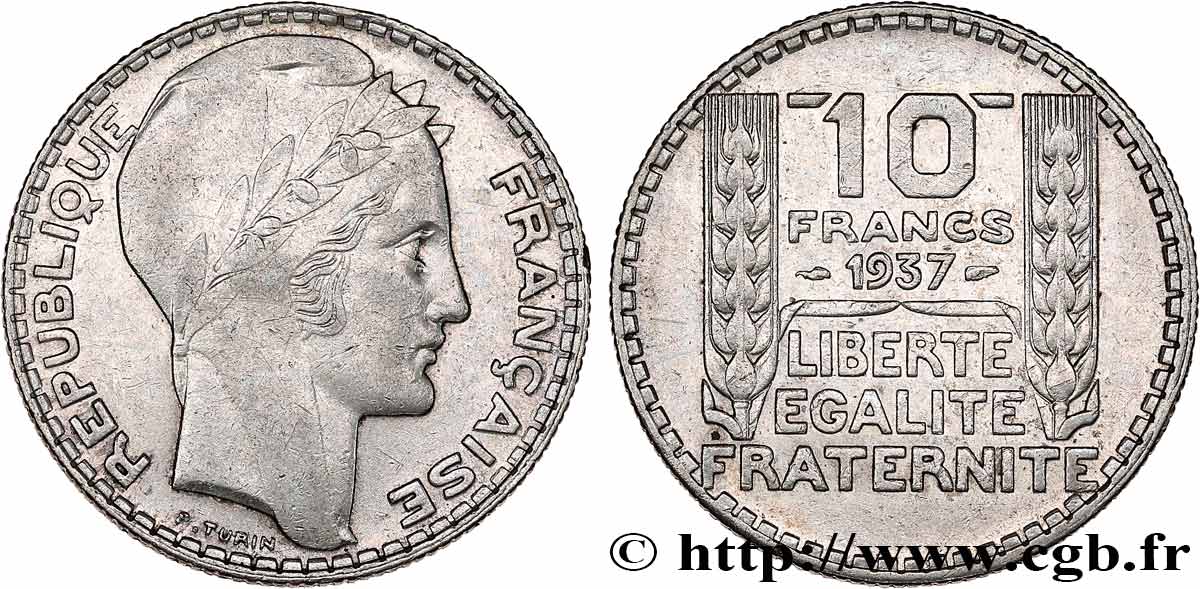 10 francs Turin 1937  F.360/8 XF 