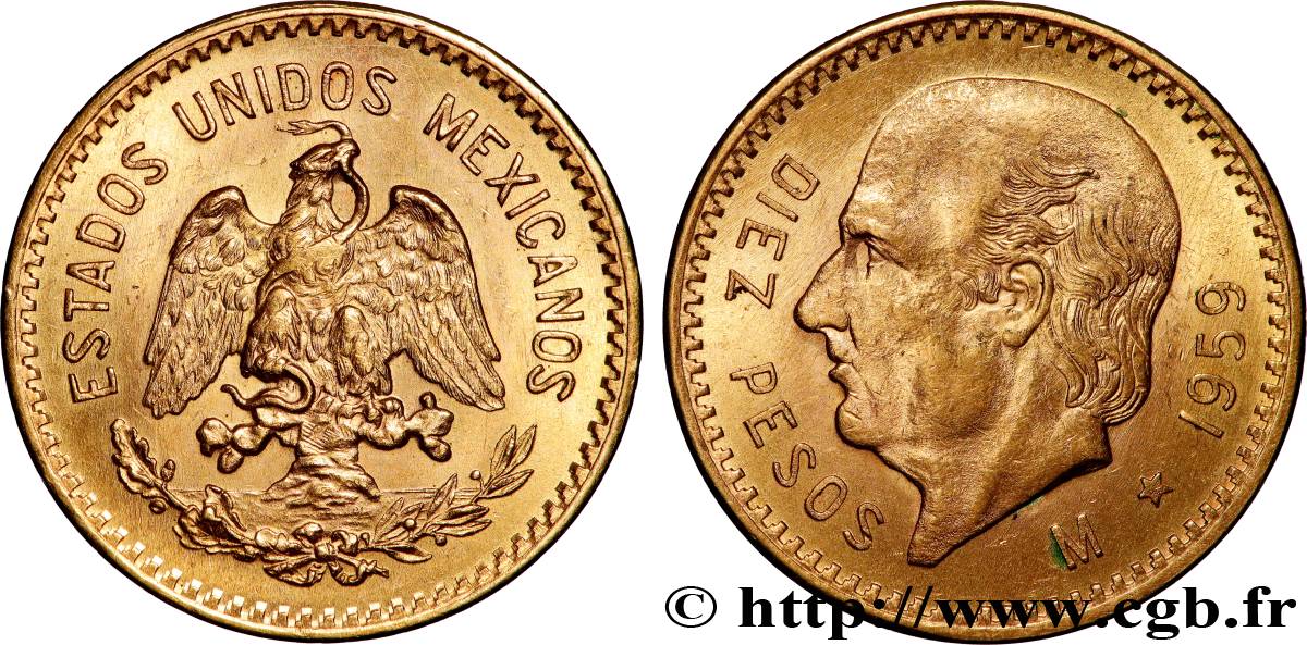 MESSICO 10 Pesos or Miguel Hidalgo y Costilla 1959 Mexico MS 