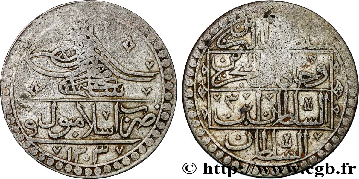 TURKEY 1 Yuzluk Selim III AH 1203 an 3 1791 Istanbul XF 