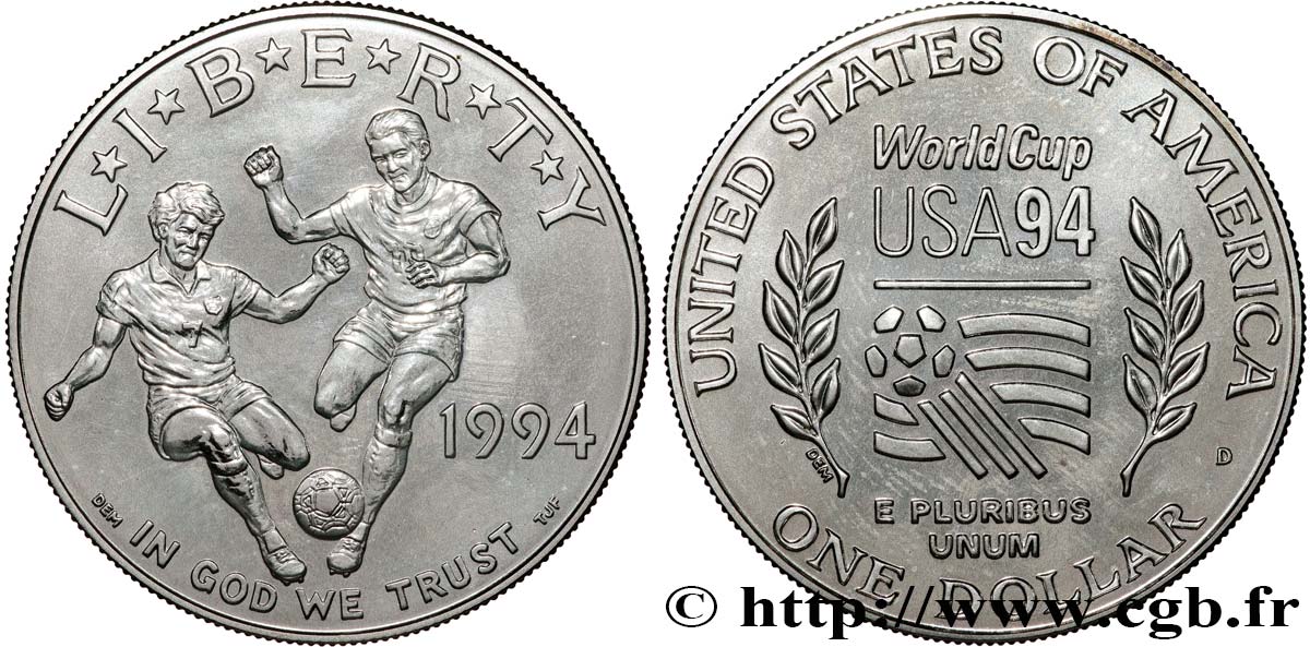 ÉTATS-UNIS D AMÉRIQUE 1 Dollar Coupe du Monde de Football USA 94 1994 Denver SPL 