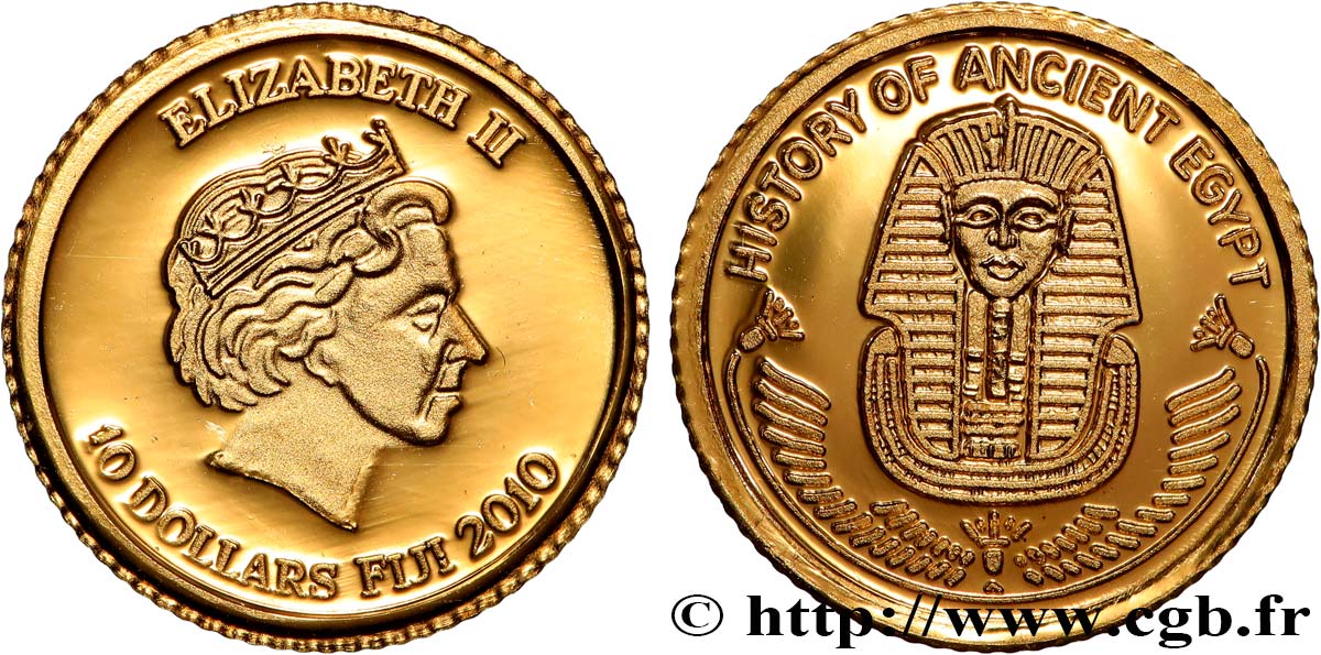 FIJI 10 Dollar Proof Toutankhamon 2010  MS 