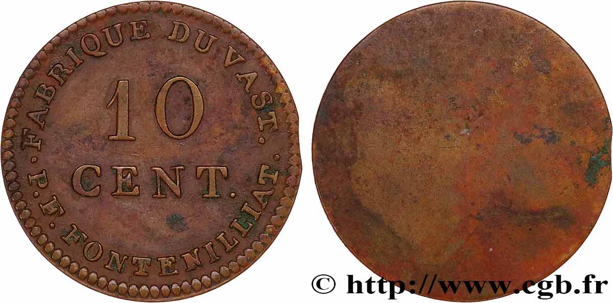 LOUIS XVIII - FABRIQUE DU VAST 10 centimes fVZ