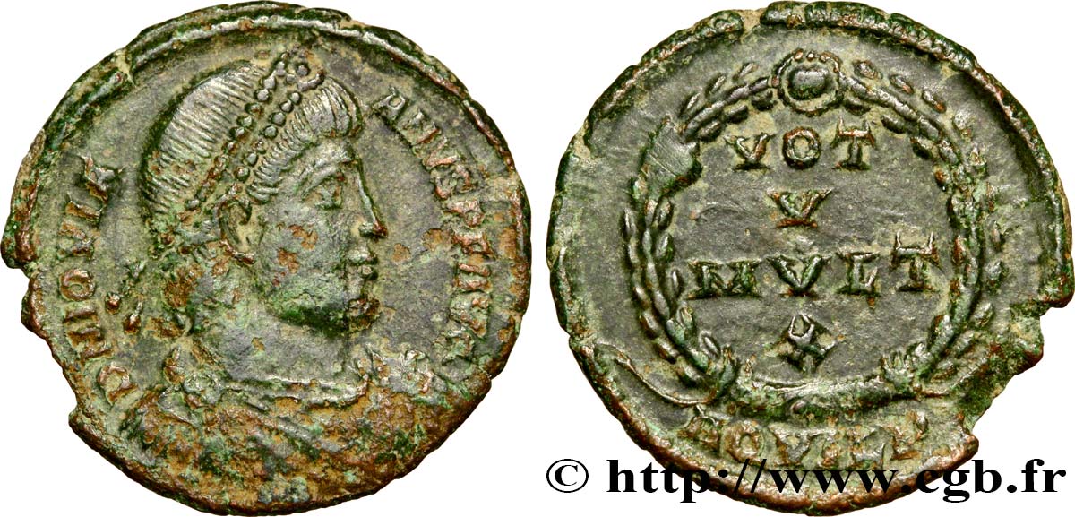 JOVIAN Maiorina ou nummus, (PB, Æ 3) XF