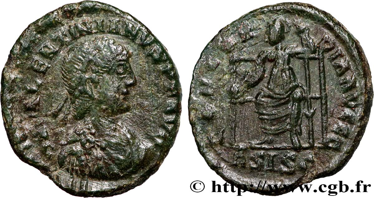 VALENTINIANUS II Nummus, (PB, Æ 3) SS