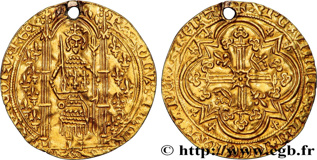 CHARLES V  THE WISE  Franc à pied n.d.  XF