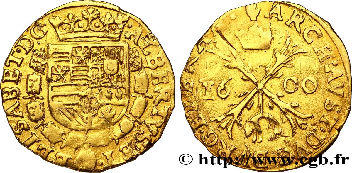 PAYS-BAS ESPAGNOLS - BRABANT - DUCHÉ DE BRABANT - ALBERT ET ISABELLE Albertin 1600 Anvers VF